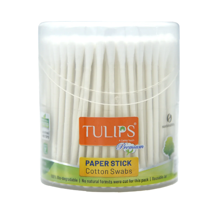 Tulips Eco‑Friendly Cotton Ear Buds/Swabs (200 Sticks)