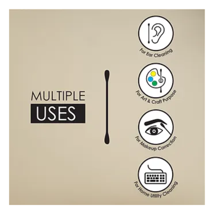 Tulips Eco‑Friendly Cotton Ear Buds/Swabs (200 Sticks)