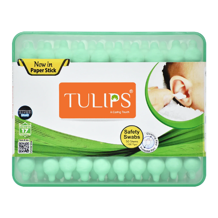 Tulips Eco Friendly Cotton Ear Buds/Swabs (50 Sticks)