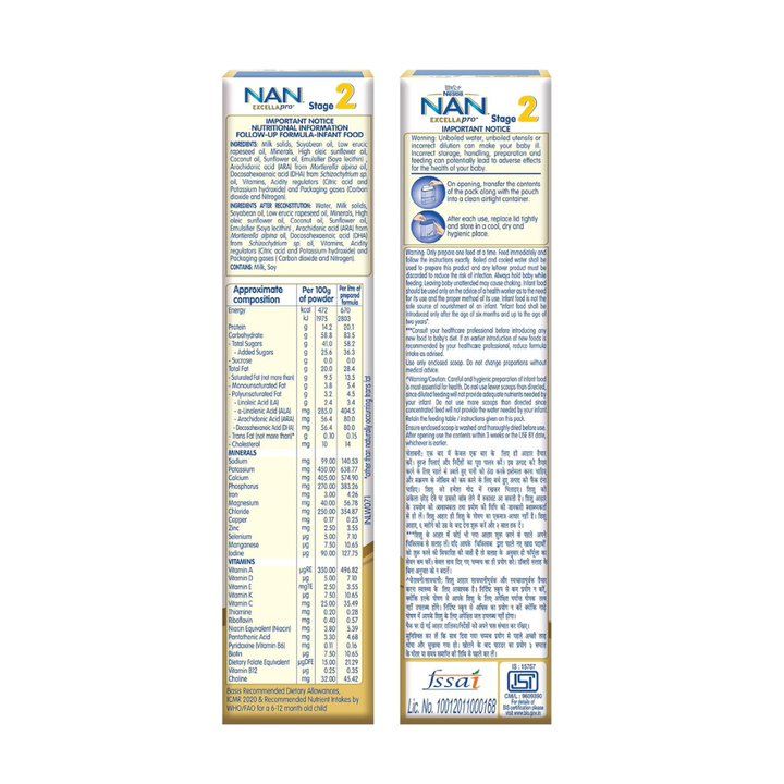Nestlé NAN EXCELLAPRO Nan Stage 2 Follow-Up Formula - 400gm