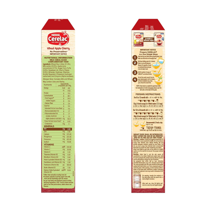 Cerelac Wheat Apple Cherry (Stage-2) - 350gm