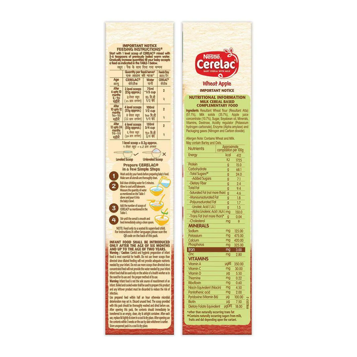 Cerelac Wheat Apple (Stage -1) - 350gm