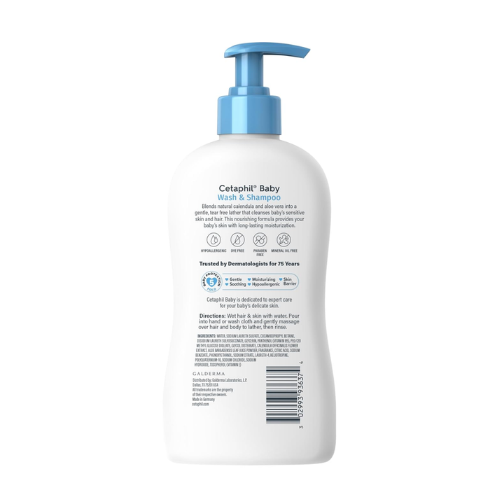 Cetaphil Baby Wash & Shampoo With Organic Calendula - 399ml