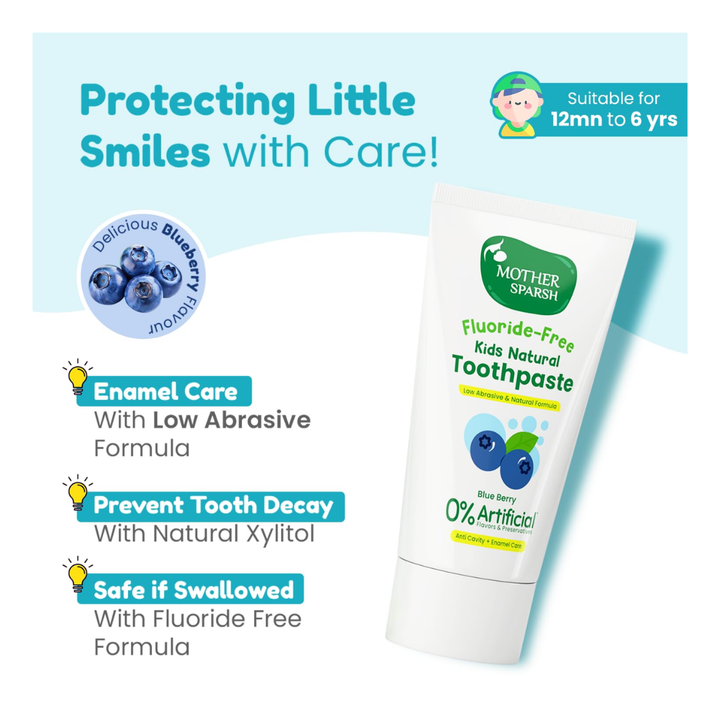 Mother Sparsh Toothpaste for Kids, Blueberry - 50gm