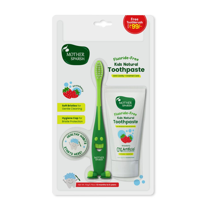 Mother Sparsh Natural Toothpaste for Kids, Strawberry - 50gm