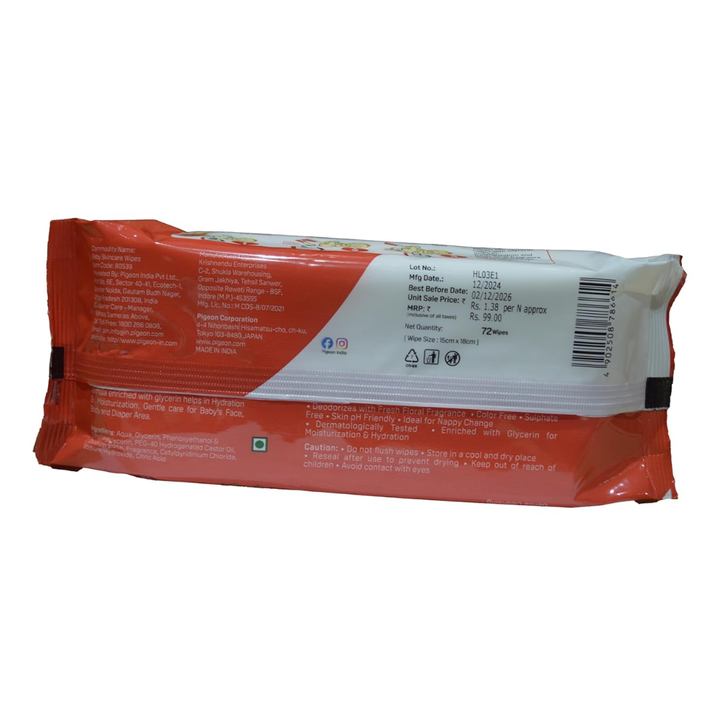 Pigeon Baby Skincare Wipes - 72 Sheets