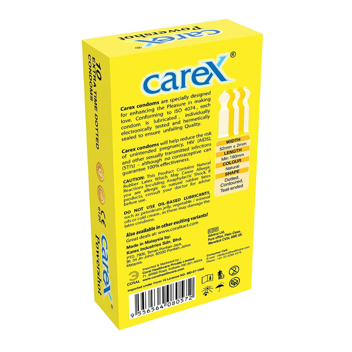 Carex Extra Time Powershot Dotted Condoms (10 Sheets)
