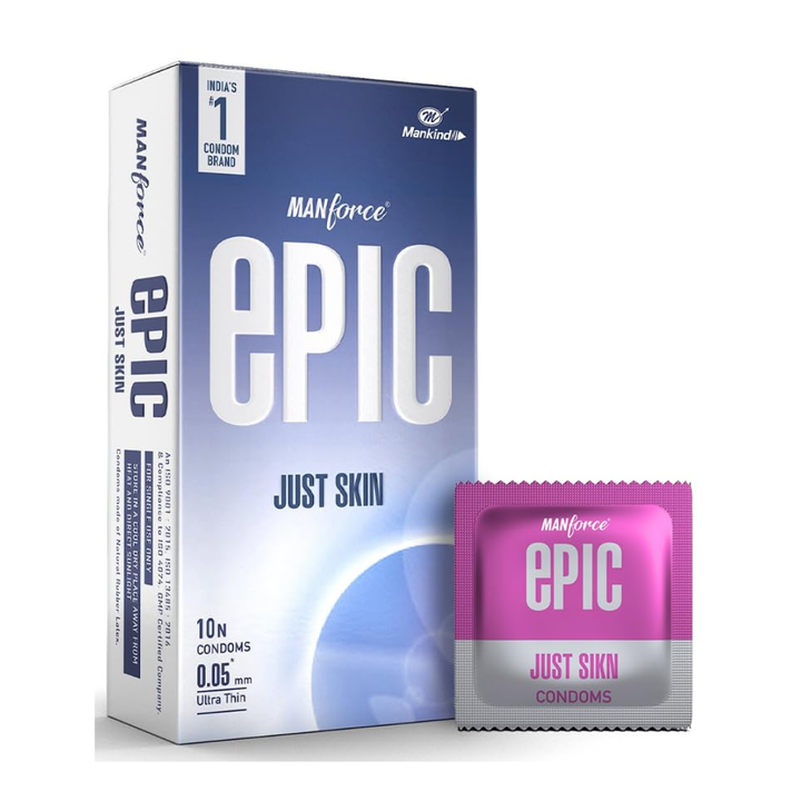 Manforce Epic Just Skin Ultra Thin Condoms 0.05mm - 10 Sheets