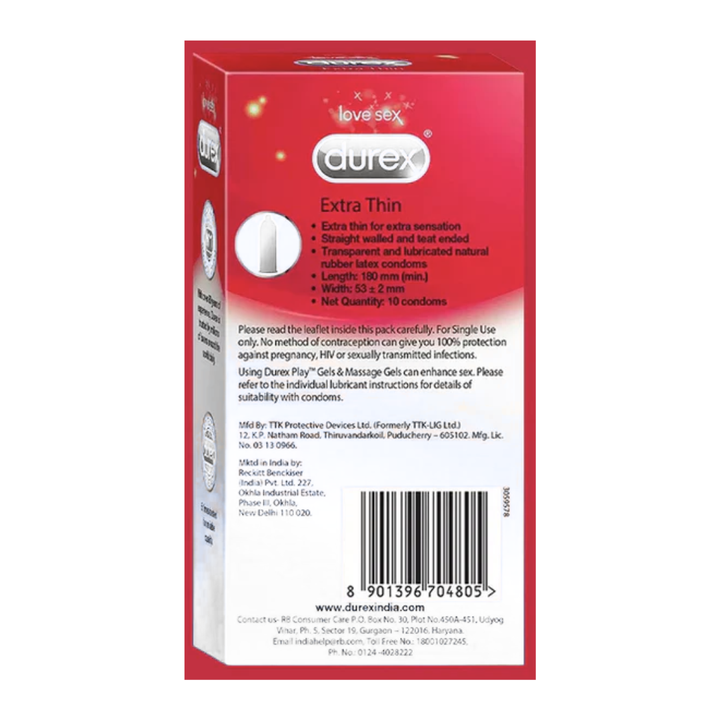 Durex Extra Thin Condom - 10s