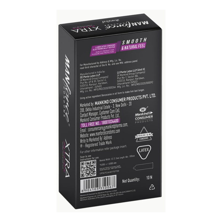 Manforce Xtra Passion Ultra Thin Condoms - 10 Count