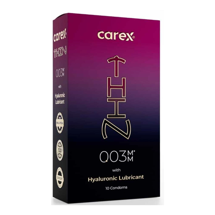 Carex 003 Hyaluronic Lubricant Ultra Thin Condom - 10 Count