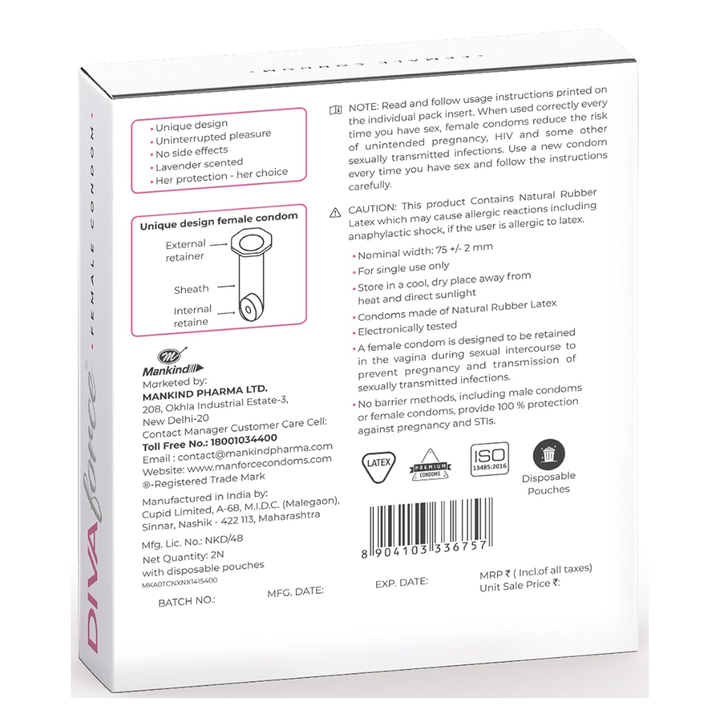 Manforce Diva Force Female Condom - 2 Count