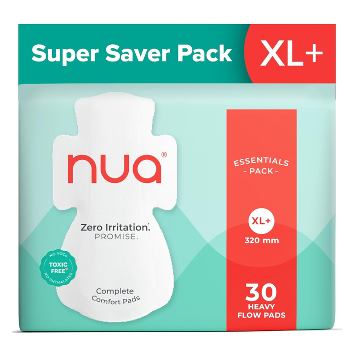 Nua Ultra Safe Sanitary Pads Heavy Flow XL+  30 Pads