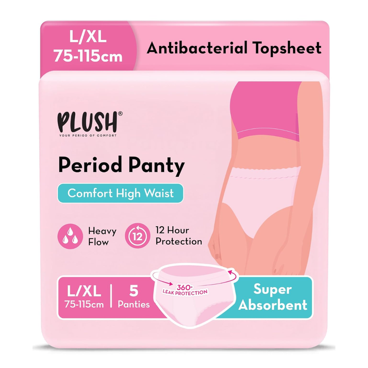Plush Period Panty Comfort High Waist L-XL, 5 Panty