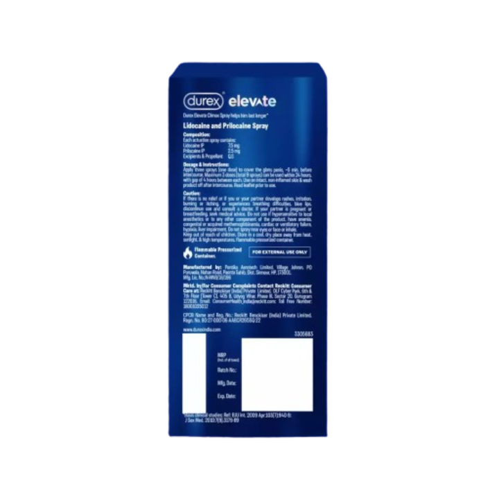 Durex Elevate Climax Delay Spray For Men 20gm